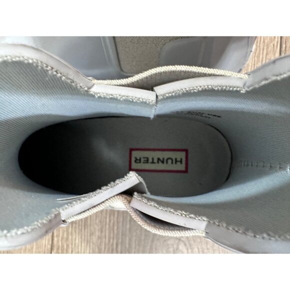 Hunter Original Chelsea Gray Symbol Gloss Rain Ankle BOOTS 6 - Picture 5 of 12